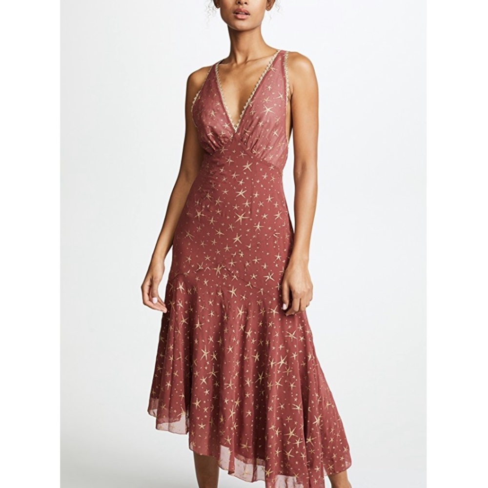 La Maison Talulah dress with metallic gold stars